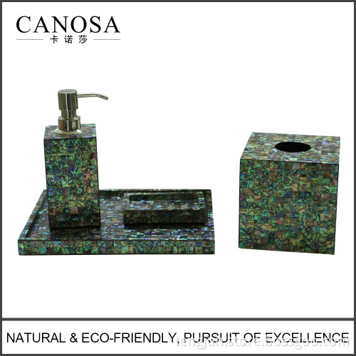 New Zealand Paua Shell Bathroom Accessory Set for Hotel